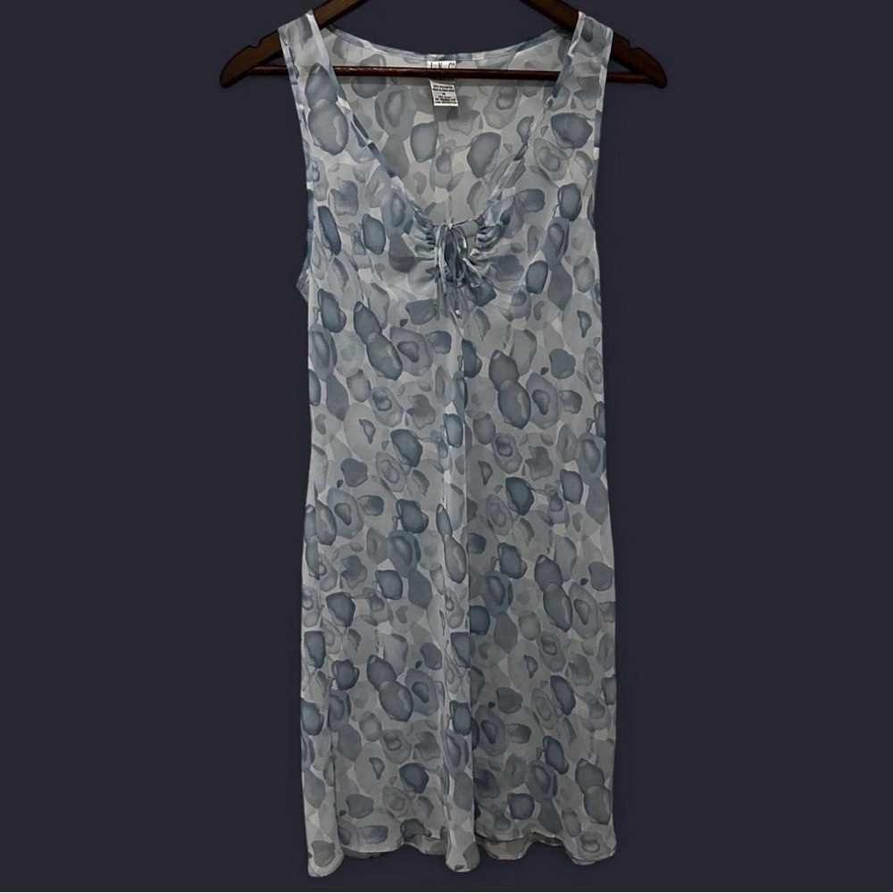 Sexy Baby Blue Sheer Vintage Y2K Lingerie Gown Front Tie Women’s Medium Intimate